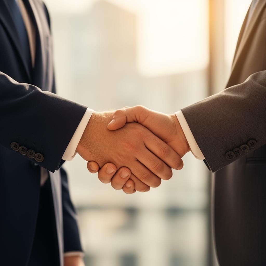 Professional handshake representing partnership and trust